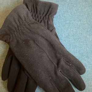 Mens fleece black gloves XL